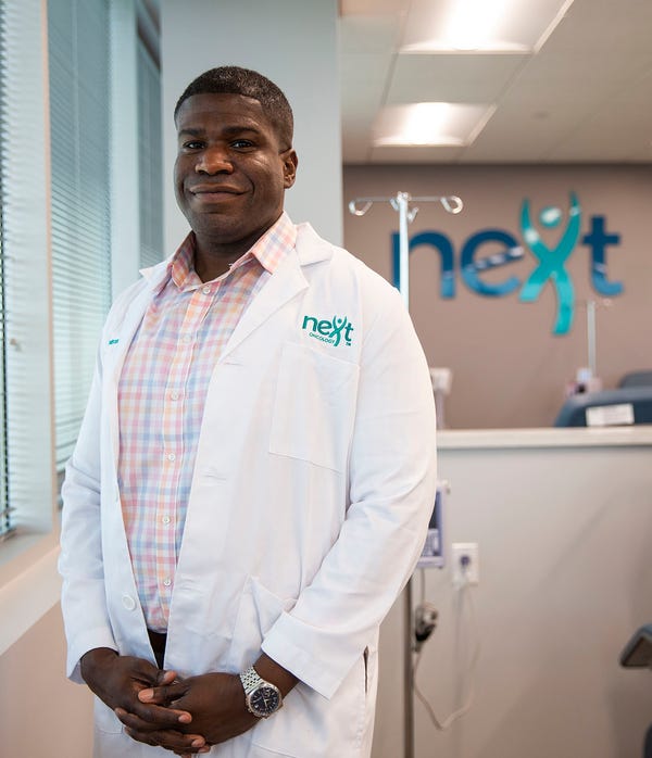 Dr. Andrae Vandross is leading the NEXT Oncology clinic in Austin.  He's hoping to grow the clinic to 25 trials and 100 patients in the first year.
